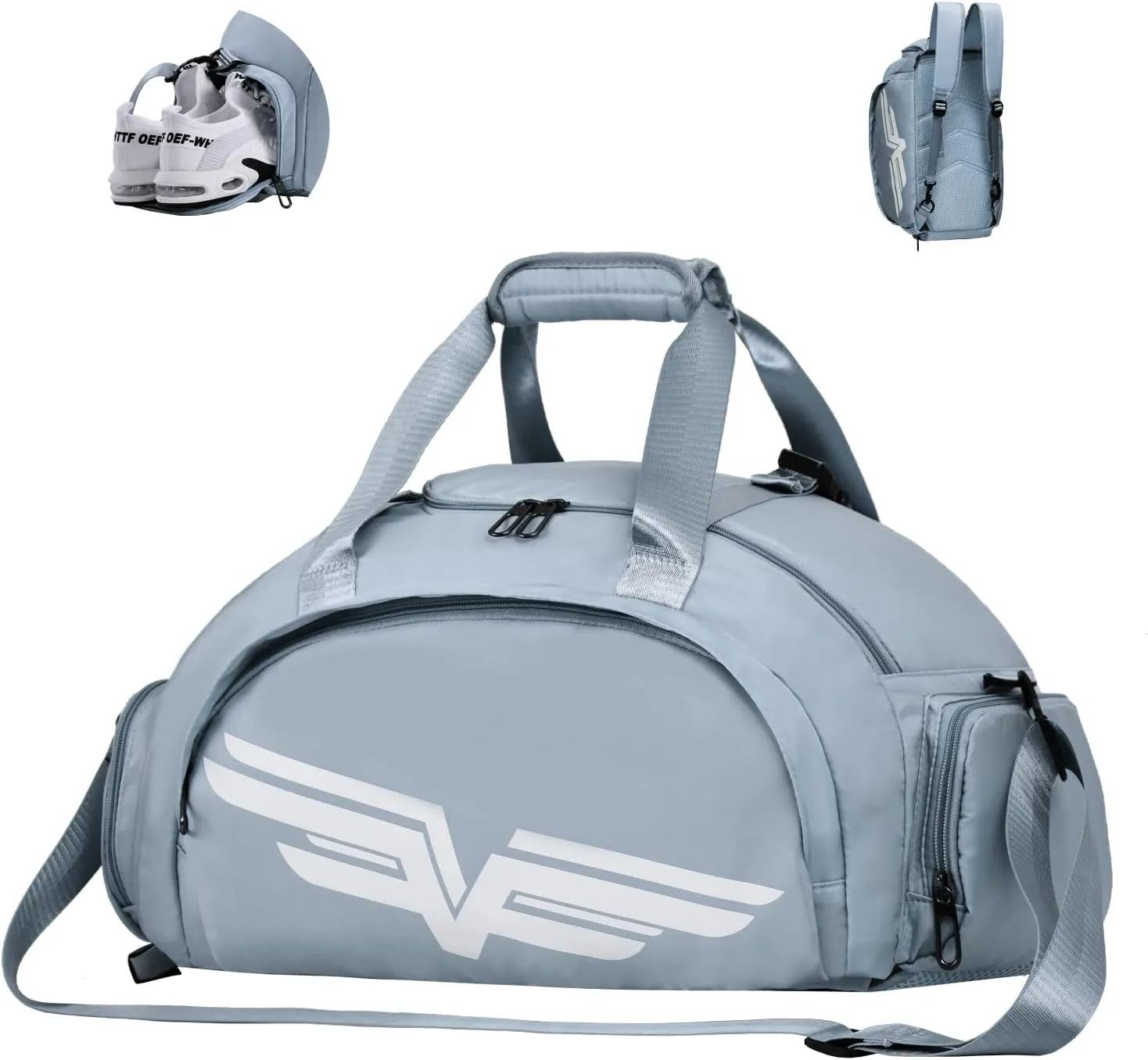 FIORETTO 30L Sports Gym Duffle Bag with Wet Pocket & Shoe Compartment, Weekender Hospital Overnight Bag for Women, Sports Holdall Backpack