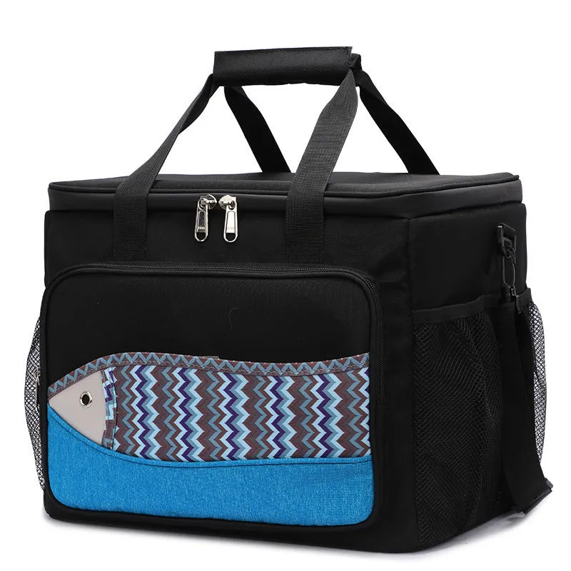 Fish Pattern Insulated Lunch Cooler Bag – Waterproof & Portable