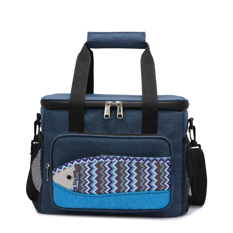 Fish Pattern Insulated Lunch Cooler Bag – Waterproof & Portable