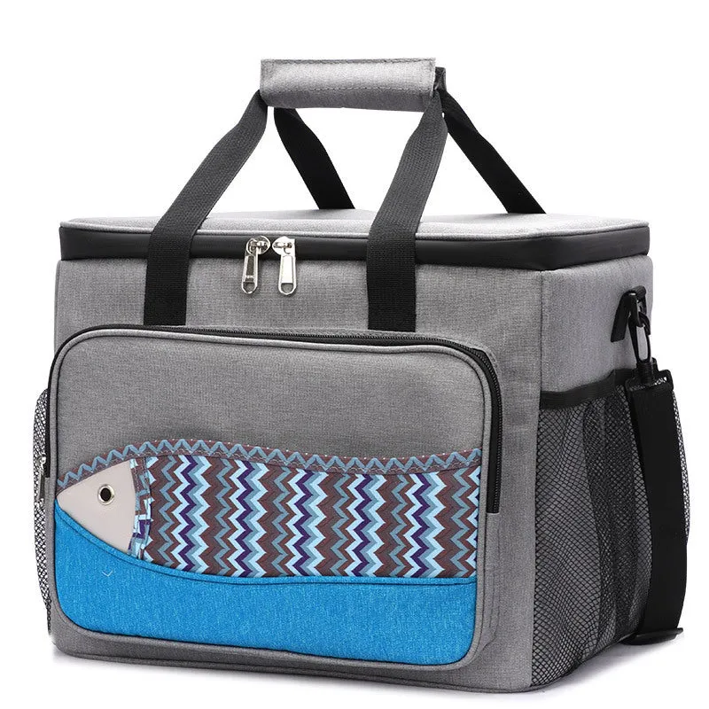 Fish Pattern Insulated Lunch Cooler Bag – Waterproof & Portable