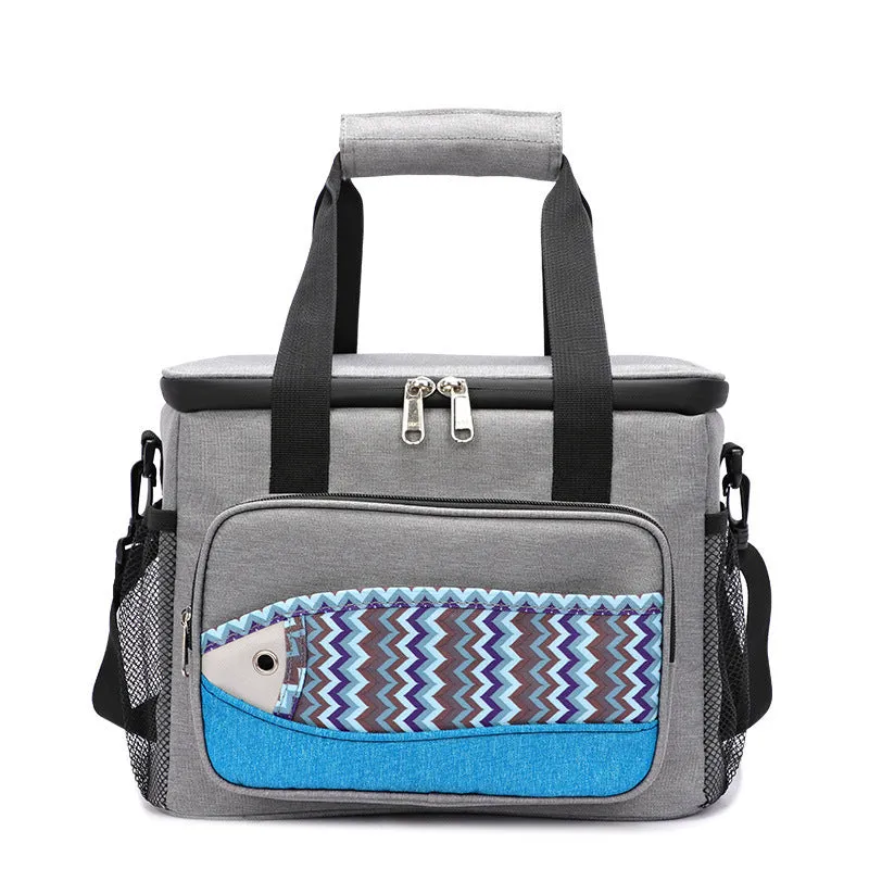 Fish Pattern Insulated Lunch Cooler Bag – Waterproof & Portable