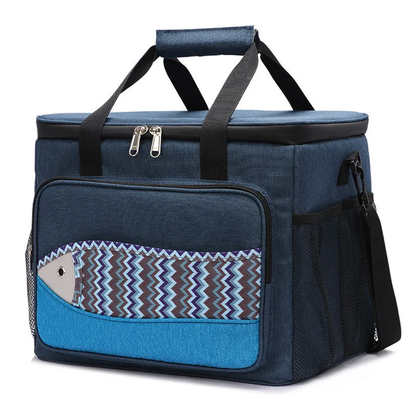Fish Pattern Insulated Lunch Cooler Bag – Waterproof & Portable