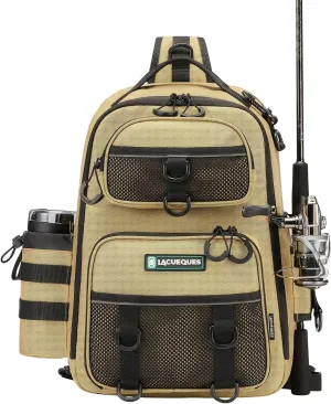 Fishing Tackle Bag Professional Fly Sling Fishing Bag,Fishing Crossbody Backpack 22L –Multi-Hook Design, Rod Holder, Insulated Cup Pocket, 3x3700 Tackle Box Capacity