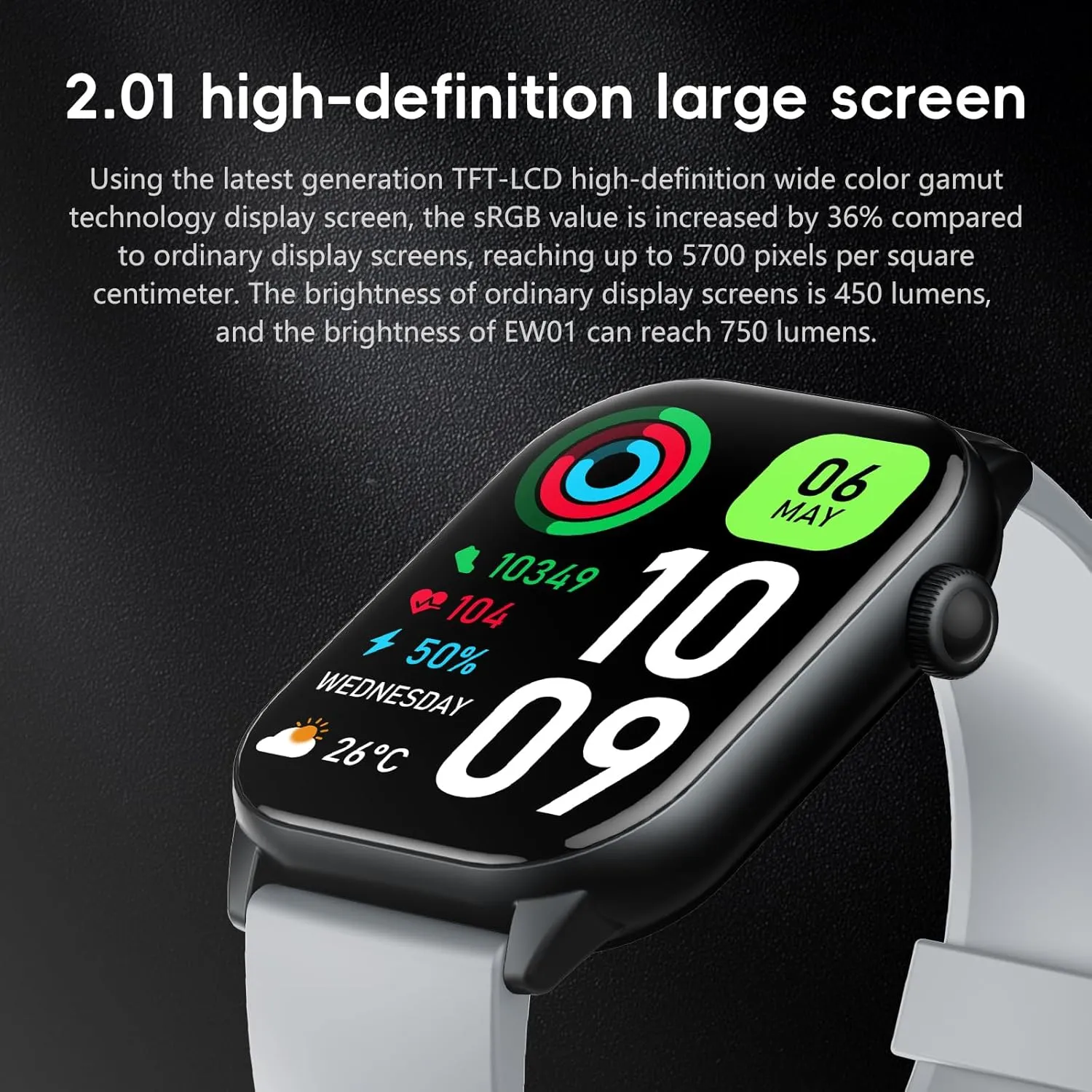 Fitness Tracker, Smart Watch, Blood Pressure Monitor Watch, 2" HD Color Touchscreen with Heart Rate Monitor, Sleep Tracker IP68 Waterproof, GPS, Activity Tracker for Women Men (Gray)
