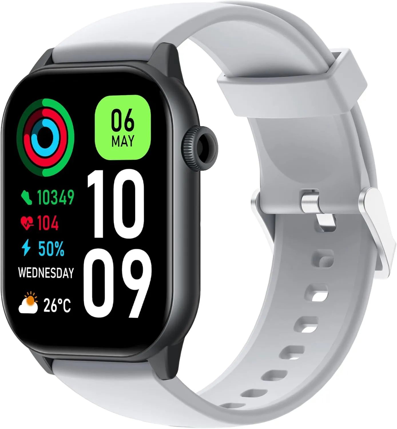 Fitness Tracker, Smart Watch, Blood Pressure Monitor Watch, 2" HD Color Touchscreen with Heart Rate Monitor, Sleep Tracker IP68 Waterproof, GPS, Activity Tracker for Women Men (Gray)