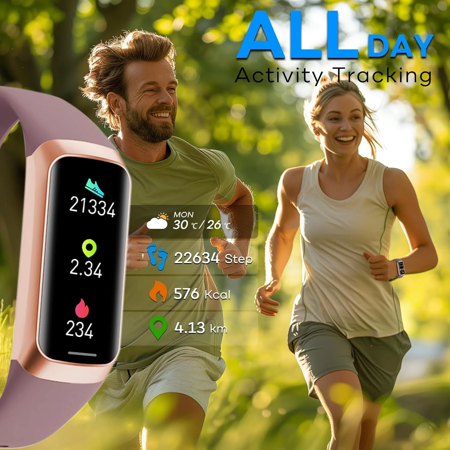 Fitness Tracker,2025 Smart Watch with Blood Pressure Heart Rate & Sleep Monitor IP67 Waterproof Step Calorie Counter Pedometer Fitness Activity Watch Health Watch for Android iOS Phone Men Women