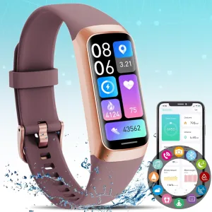Fitness Tracker,Smart Watch with Blood Pressure Heart Rate Body Temperature & Sleep Monitor IP67 Waterproof Step Calorie Counter Pedometer Health Fitness Activity Watch for Android iOS Phone Men Women