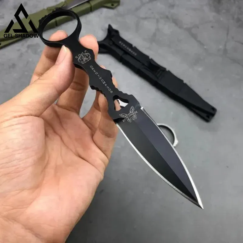 Fixed Blade Tactical Knife COMBO SOCP Dagger 3.22" Blade，K sheath