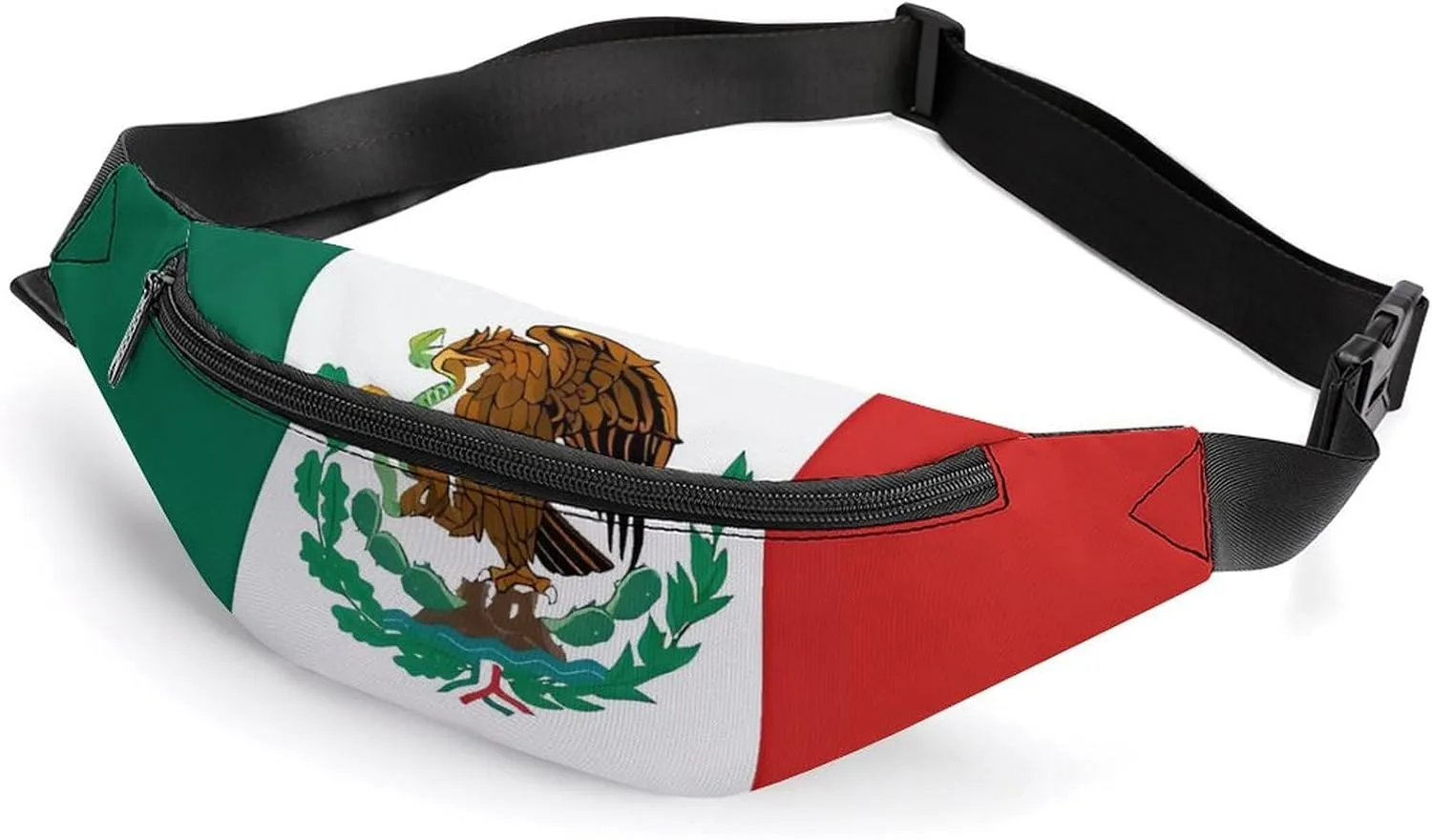 Flag Of Mexico Belt Bag with Adjustable Strap, Lightweight Travel Crossbody Bags, Hands-Free Mini Fanny Packs in Running Gym