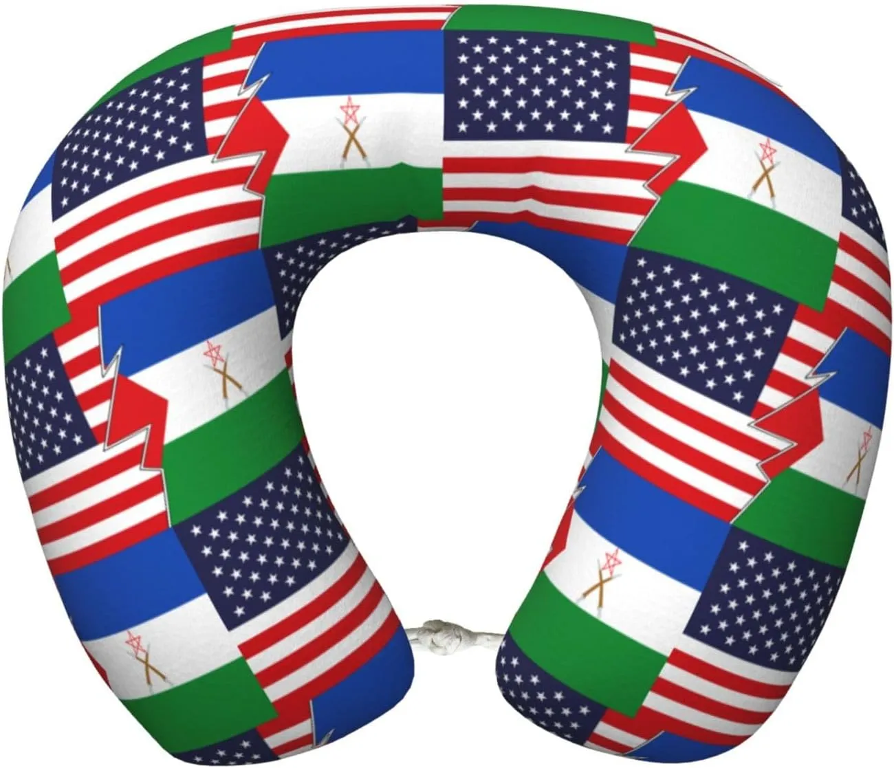 Flag of The Afar Region and America Neck Pillow Memory Foam U-Shaped Travel Neck Pillow for Airplanes Car Home