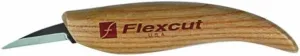 FLEXCUT Detail Knife, High Carbon Steel Blade, Ergonomic Ash Handle, 1-1/2 inch Blade Bevel Length (KN13)