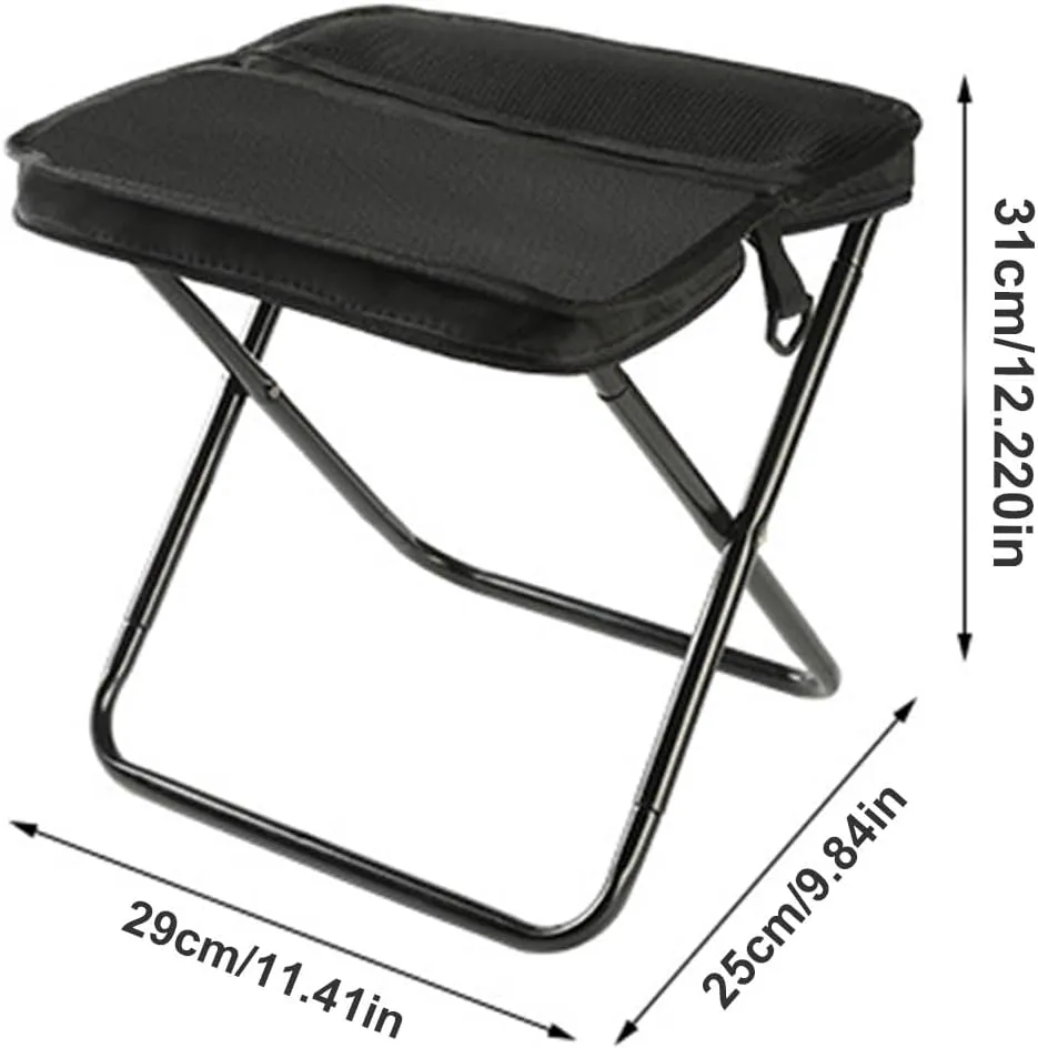 Foldable Backpack Stool - Portable Camping Chair with Shoulder Straps, Compact Hiking Seat for Outdoor Adventures, Fishing, BBQs Events, Lightweight Durable Design (Beige)
