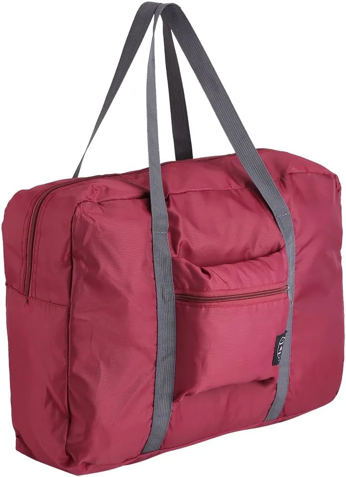 Foldable Duffles Bag, Lightweight Classic Multifunctional Carrying Shoulder Handbag for Vacation/Travel/Sport/Gym etc (Red) size