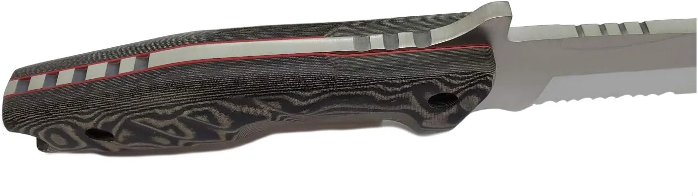 Forester UOE Tactical Knife - 5-3/4" Blade - Black-Gray Micarta Handle - Night Camo