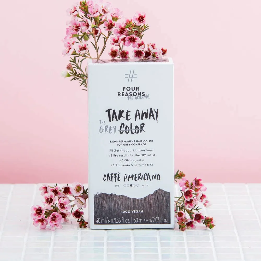 Four Reasons Original Takeaway Color – Caffe Americano 4.0 - Demi-Permanent Hair Color- Ammonia-Free and Fragrance-Free Hair Dye with GRAY COVERAGE - 100% Vegan & Cruelty Free