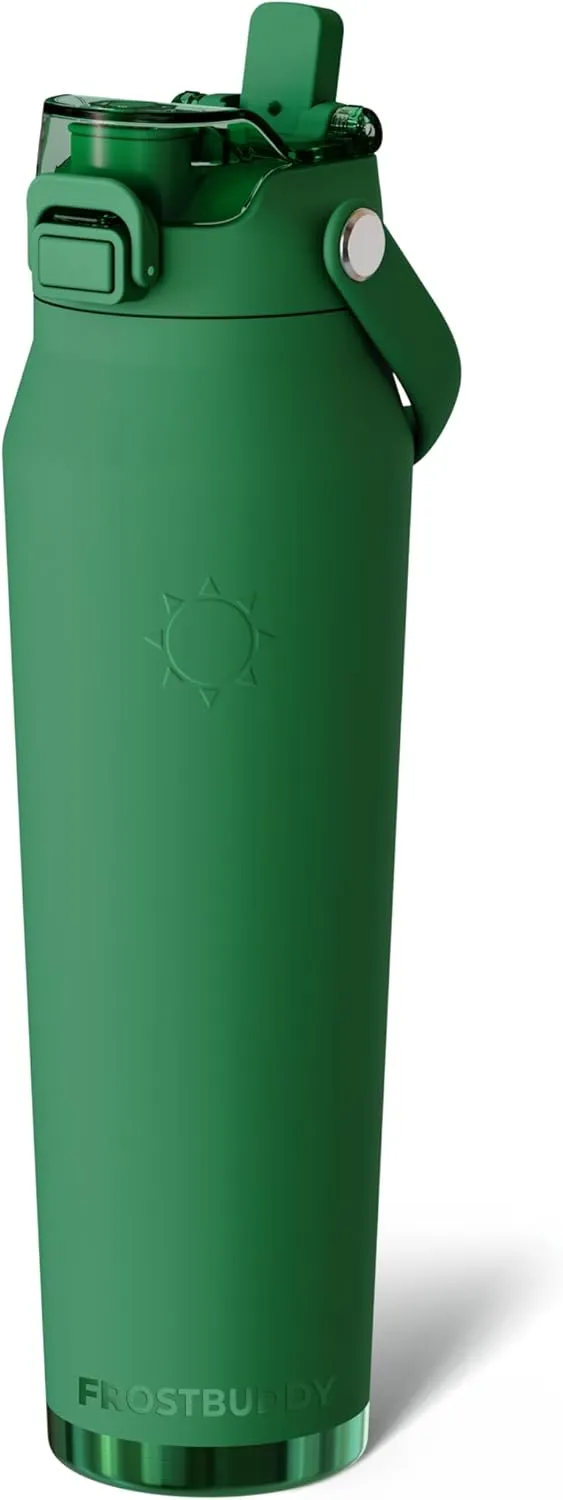 Frost Buddy 32oz Insulated Water Bottle with Straw & Chug Lid | Leak-Proof Stainless Steel | 24-Hours Cold | Sweat-Proof, Cup Holder Friendly | Ideal for Gym, Travel, Sports & Everyday Hydration
