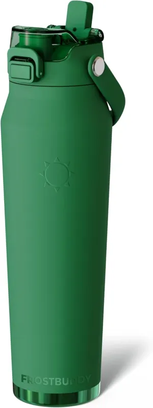 Frost Buddy 32oz Insulated Water Bottle with Straw & Chug Lid | Leak-Proof Stainless Steel | 24-Hours Cold | Sweat-Proof, Cup Holder Friendly | Ideal for Gym, Travel, Sports & Everyday Hydration
