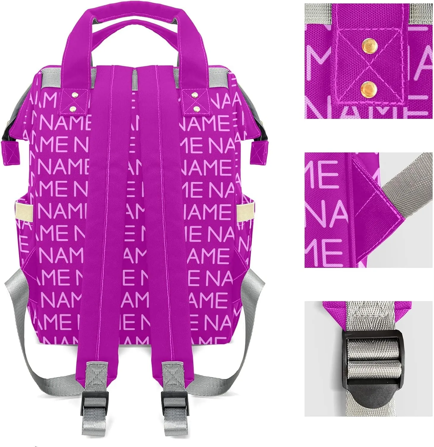 Fuchsia Mummy Bag Custom Personalized with Name Diaper Bag Girl Backpacks Best Present