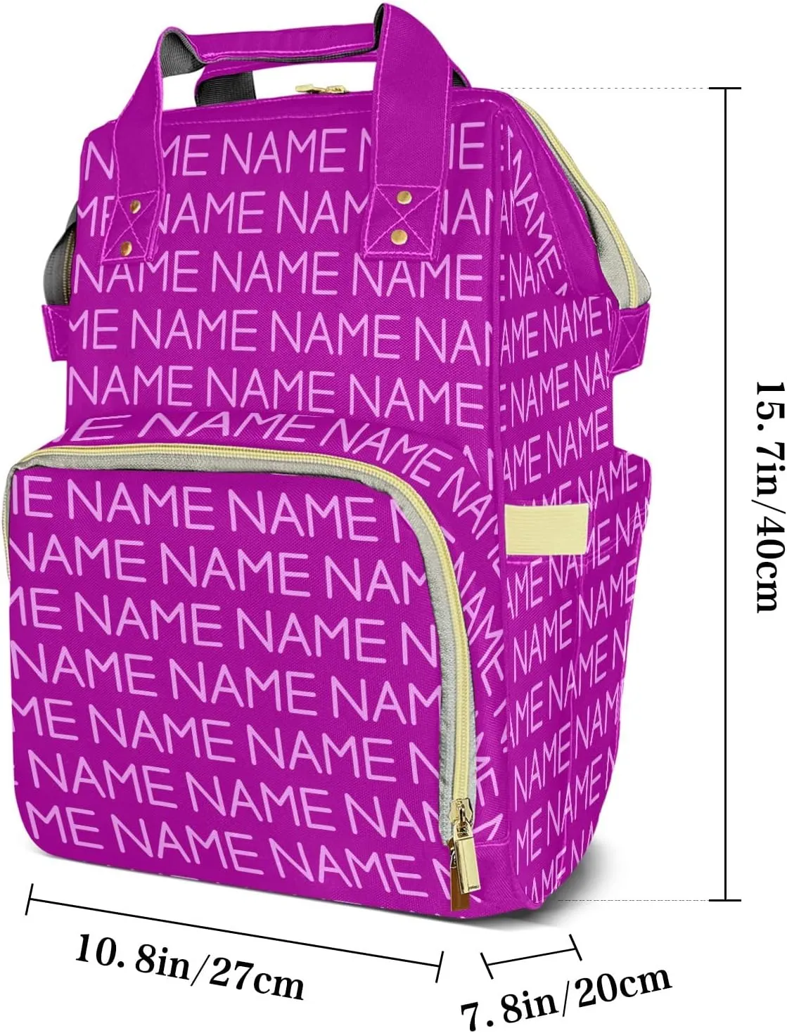 Fuchsia Mummy Bag Custom Personalized with Name Diaper Bag Girl Backpacks Best Present
