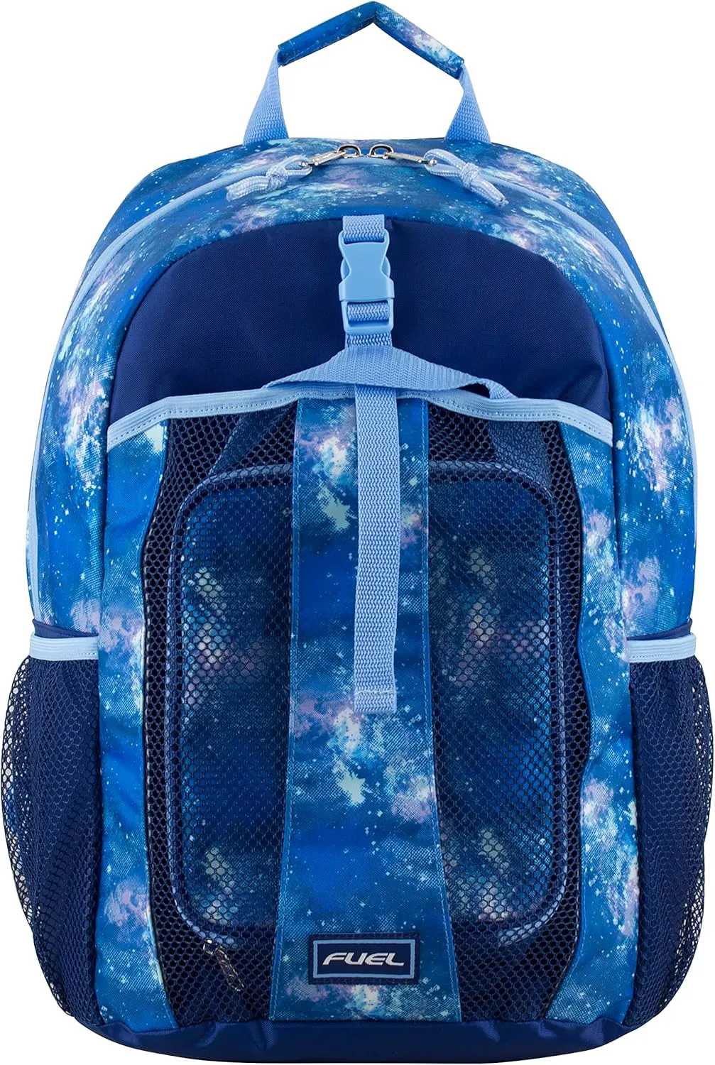 FUEL Lunch Backpack Set Teens Student Water Resistant Dome Bookbag Bag Soft Reusable Insulated Cooler Lunch Box Thermal Travel Office Lunch Bag, Light Blue Galaxy