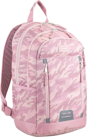 Fuel Pro Sport Active Multi-Pocket Travel Luggage Carry On Weekender Daypack Hiking Camping Backpack Bag, Pink Camo