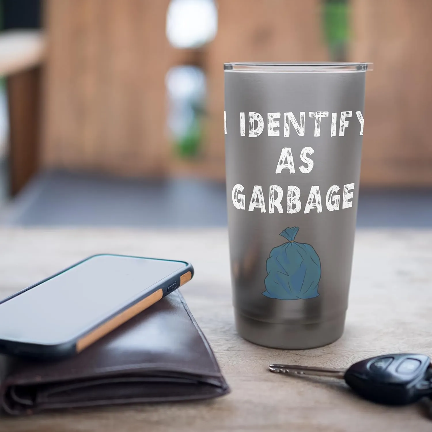Funny Trump Supporter Team Trash I Identify as Garbage Bag Stainless Steel Insulated Tumbler