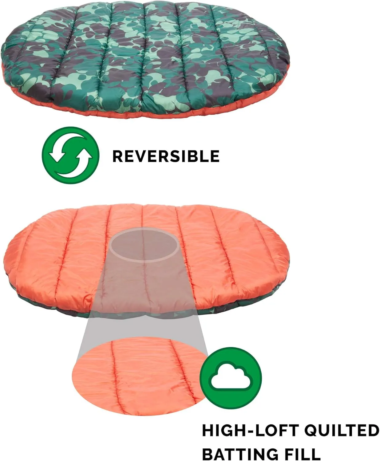Furhaven Outdoor Travel Dog Bed for Large/Medium Dogs w/ Carry Bag, Washable & Foldable, Great for Crates & Kennels - Trail Pup Travel Pillow Mat w/ Stuff Sack Bag - Paprika/Camo-Paw, Large