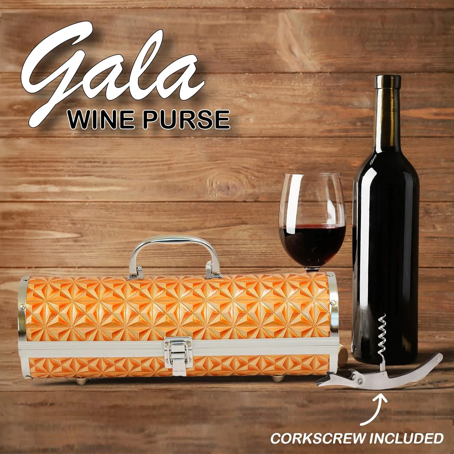 Gala Vernis Wine Purse/Carrier (Orange)