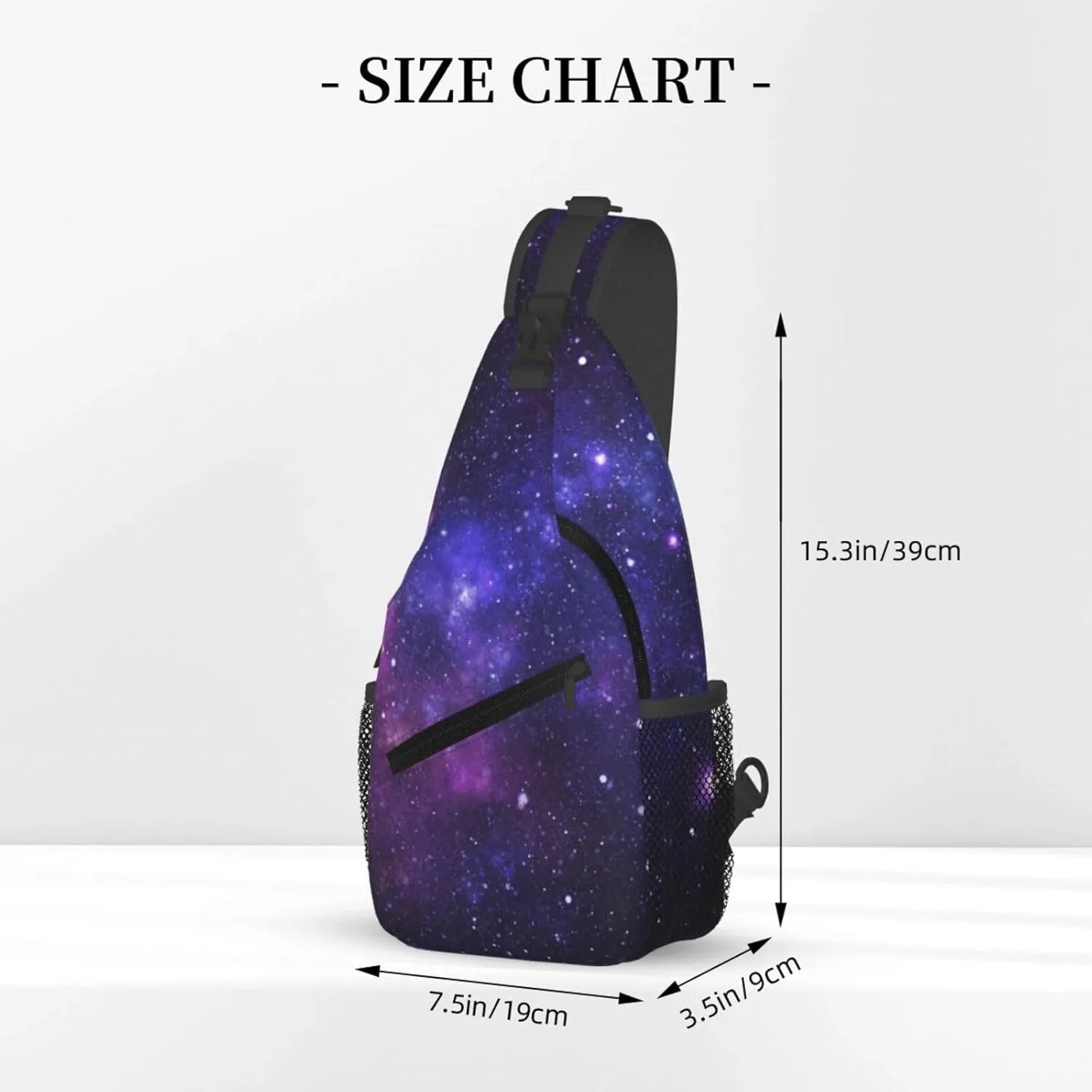 Galaxy Crossbody Sling Bags for Women Men Abstract Blue Nebula Beautiful Night Sky Outer Space Background Travel Sling Backpack Casual Shoulder Bag Universe Theme Gym Sports Hiking Daypack