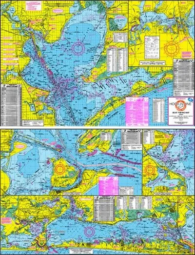 Galveston Bay Area Texas Fishing Map F102