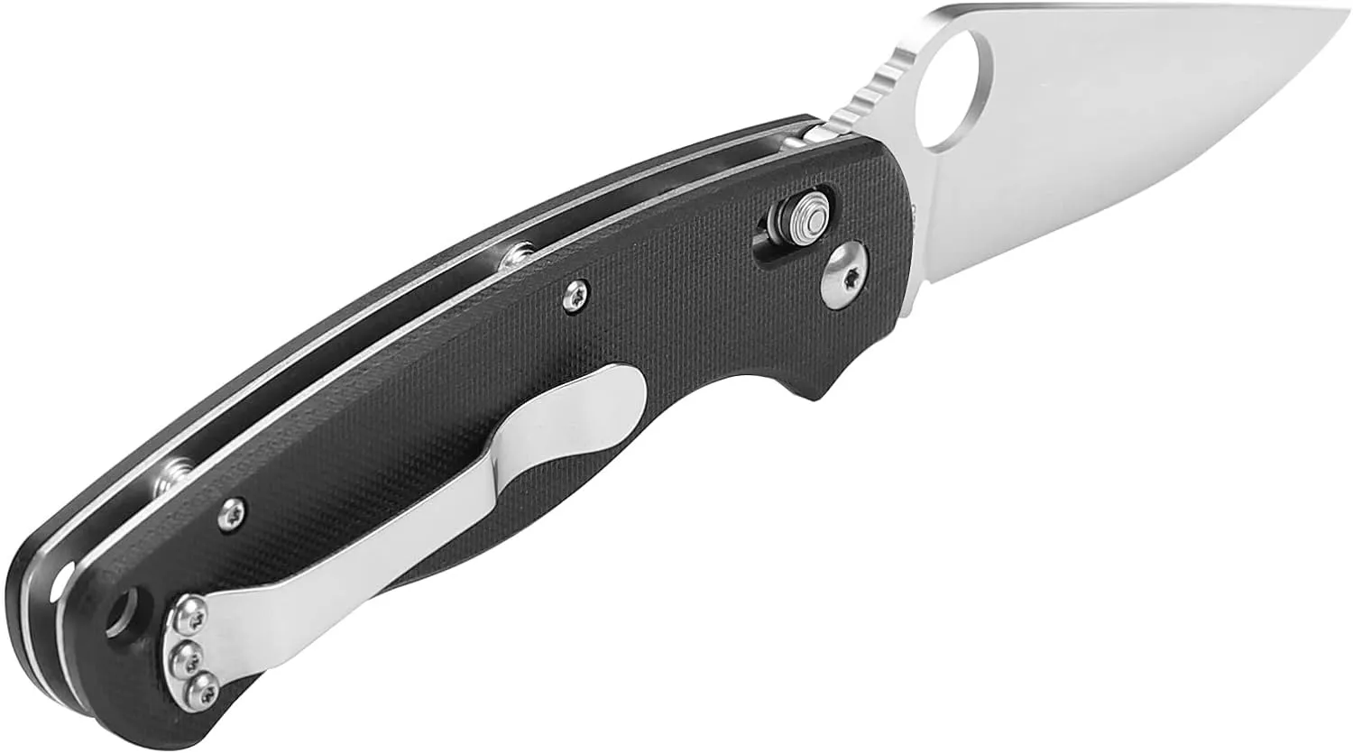 Ganzo G729-BK Folding Pocket Knife, 440C Stainless Steel Blade, Ergonomic G10 Non-Slip Handle with Clip, Hunting, Fishing, Camping, Folder, Axis Lock, Outdoor EDC Knife (Black)