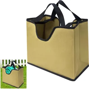 Garden Hose Storage Bag, Portable Expandable Hose Holder for 50-100ft Tube, Lightweight Garden Hose Bag with Drain Hole & Handle for Protect and Organize