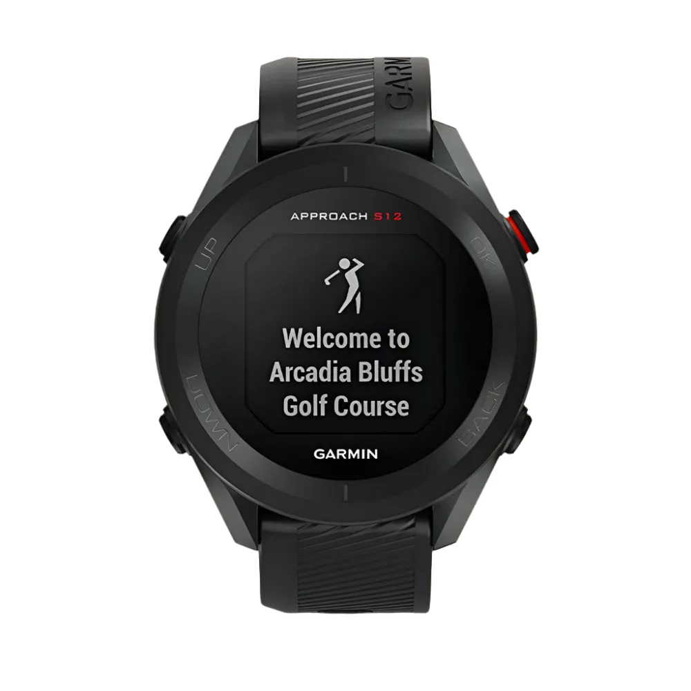 Garmin Approach S12 42k  Preloaded Courses Easy-to-Use GPS Golf Black Watch - 010-02472-00