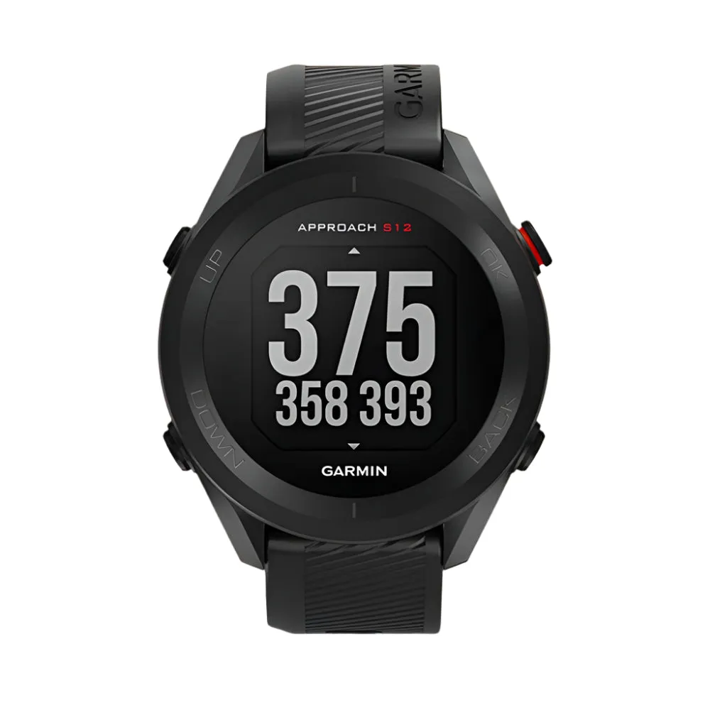 Garmin Approach S12 42k  Preloaded Courses Easy-to-Use GPS Golf Black Watch - 010-02472-00
