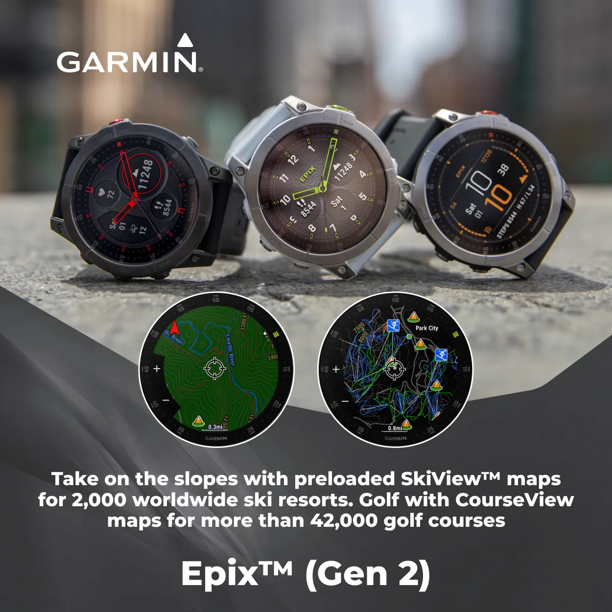 Garmin EPIX (Gen 2) Premium Active Smartwatch with AMOLED display with Wearable4U Power Bank Bundle