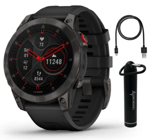 Garmin EPIX (Gen 2) Premium Active Smartwatch with AMOLED display with Wearable4U Power Bank Bundle