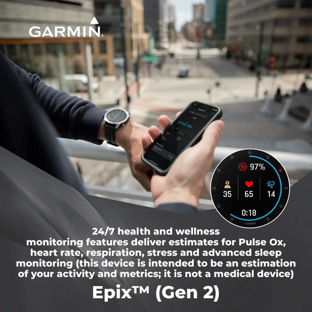 Garmin EPIX (Gen 2) Premium Active Smartwatch with AMOLED display with Wearable4U Power Bank Bundle
