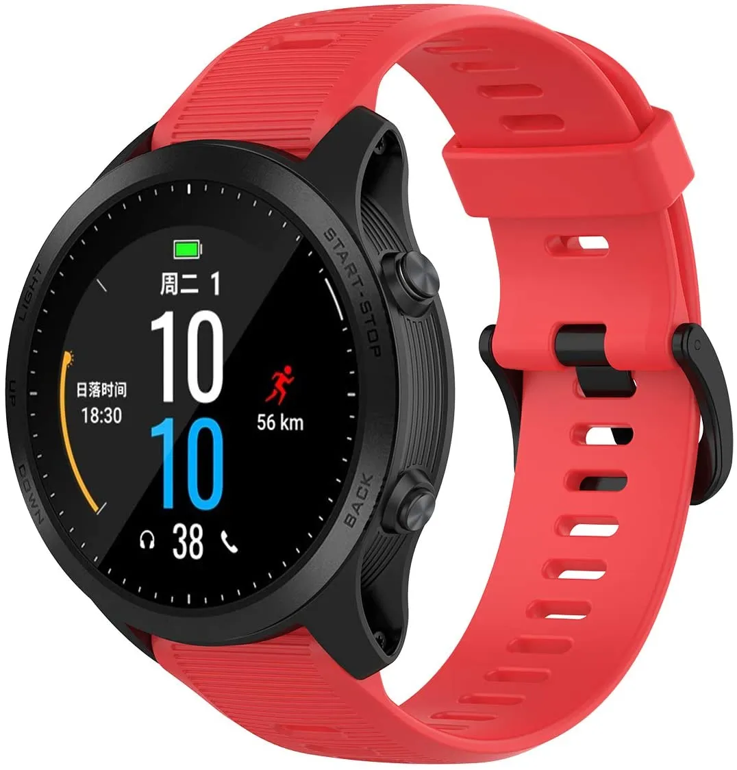 Garmin Forerunner 945 GPS Running Smartwatch with Included Wearable4U 3 Straps Bundle (Lime/Orange/Red)