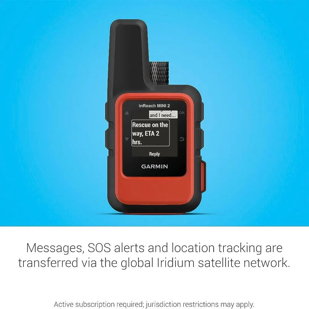 GARMIN Inreach Mini 2, Lightweight and Compact Satellite Communicator, Hiking Handheld, Orange