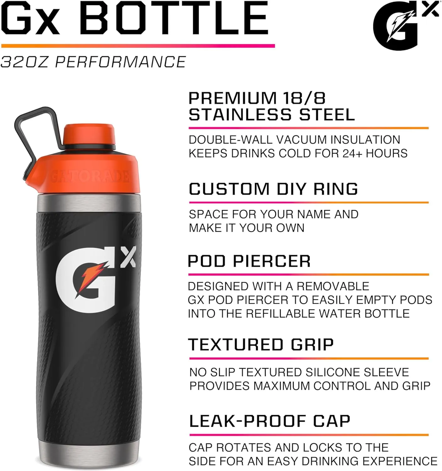 Gatorade Gx Stainless Steel Bottle, 32oz