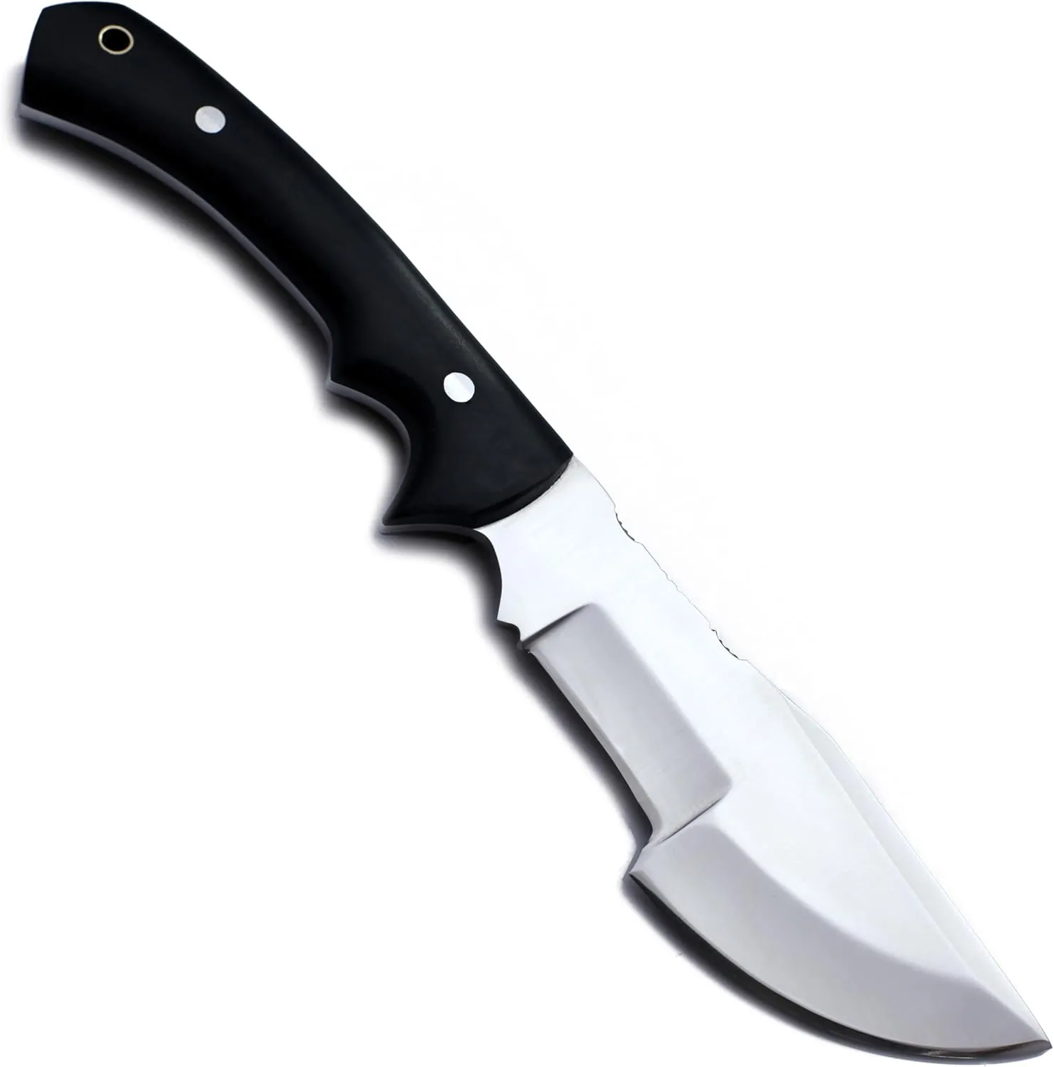 GCS Handmade D2 steel Hunting Knife G10 Handle Fixed Blade Knife Right Hand Scout Carry Buffalo leather Sheath and Sharpening Stone for Hunting Camping Survival and EDC