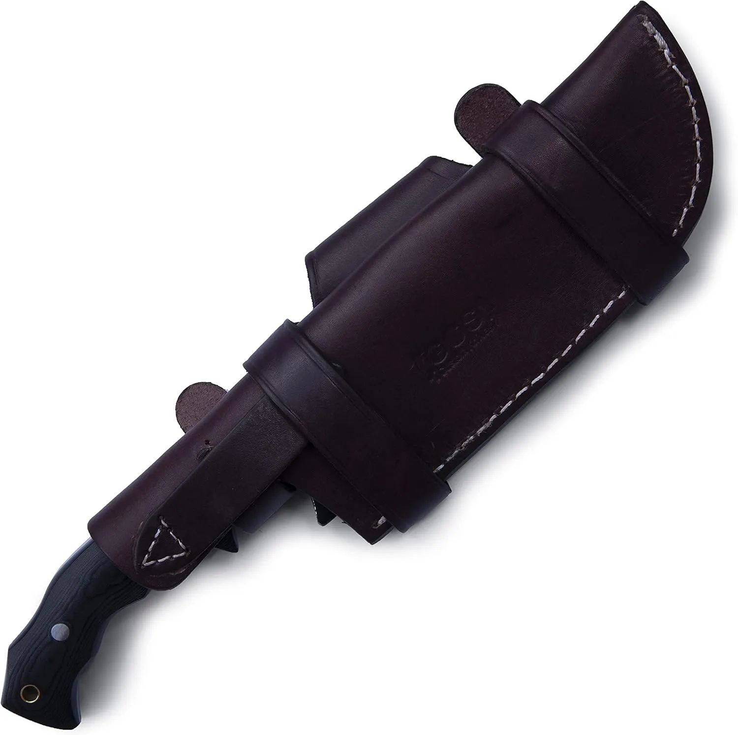 GCS Handmade D2 steel Hunting Knife G10 Handle Fixed Blade Knife Right Hand Scout Carry Buffalo leather Sheath and Sharpening Stone for Hunting Camping Survival and EDC