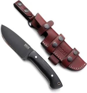 GCS Handmade D2 Steel Hunting Knife with Black Micarta Handle, Full Tang Blade, and Leather Sheath for Hunting Hunting Camping Survival EDC-GCS 966