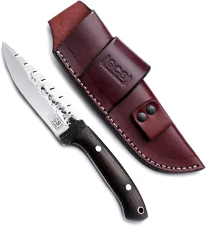GCS Handmade Micarta Handle D2 Tool Steel Tactical knife Hunting Knife Camp Knife with leather sheath Full tang blade designed for Hunting & EDC GCS 910B