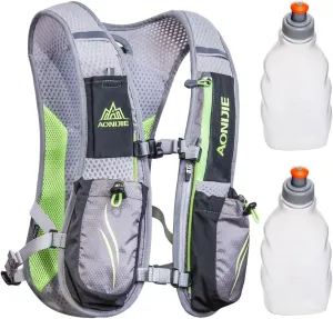 Geila Ultralight Hydration Backpack (5.5L) for Running, Trail Running, Marathon, and Cycling – Includes 2x250ml Water Bottles