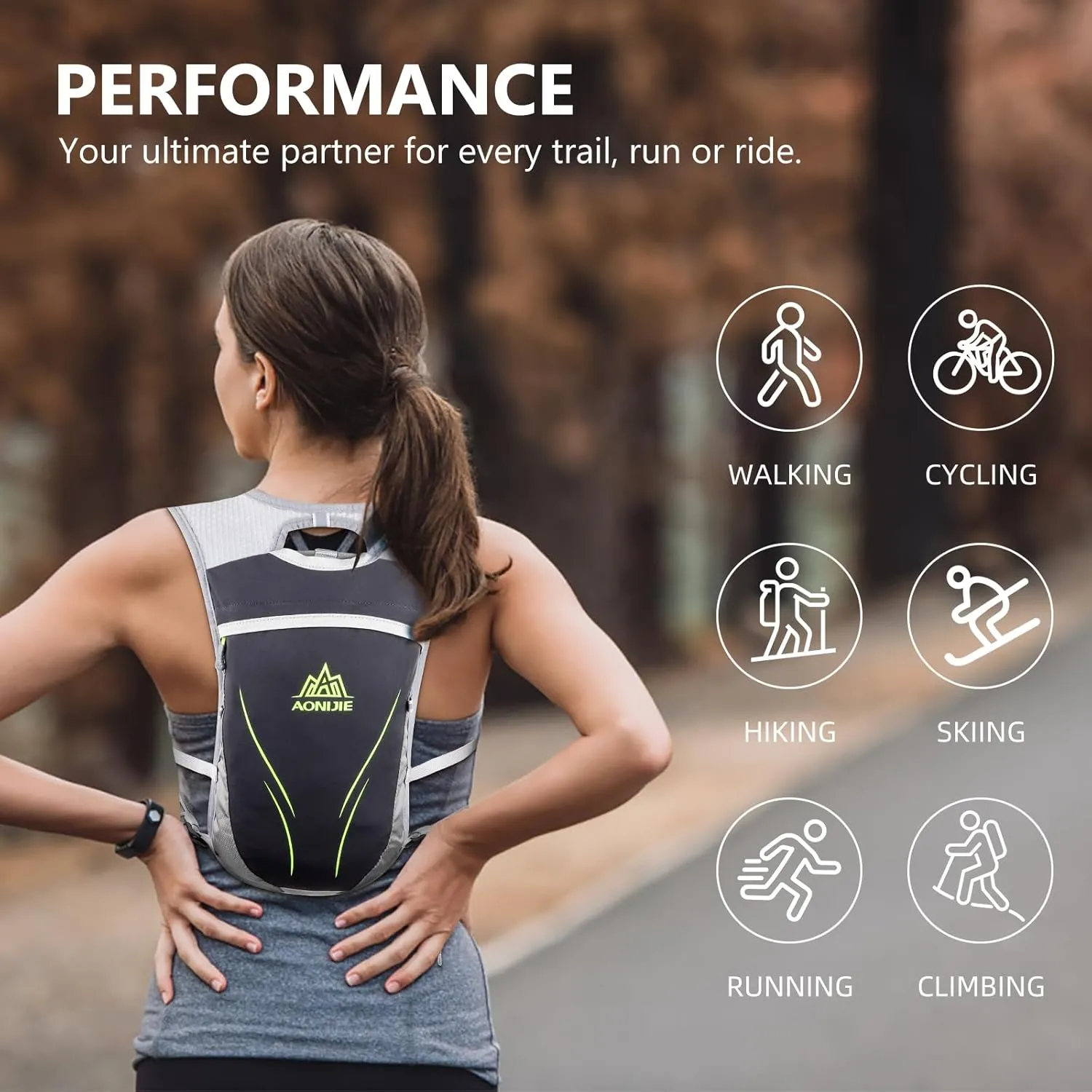 Geila Ultralight Hydration Backpack (5.5L) for Running, Trail Running, Marathon, and Cycling – Includes 2x250ml Water Bottles