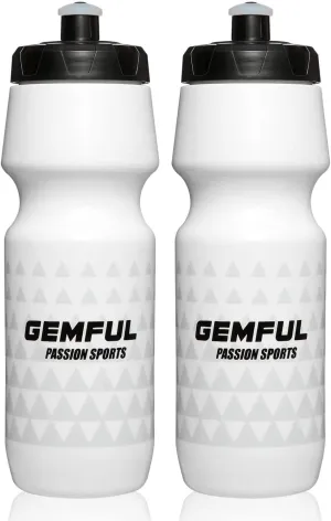 GEMFUL Bike Squeeze Water Bottle BPA Free 24 oz 2 Pack