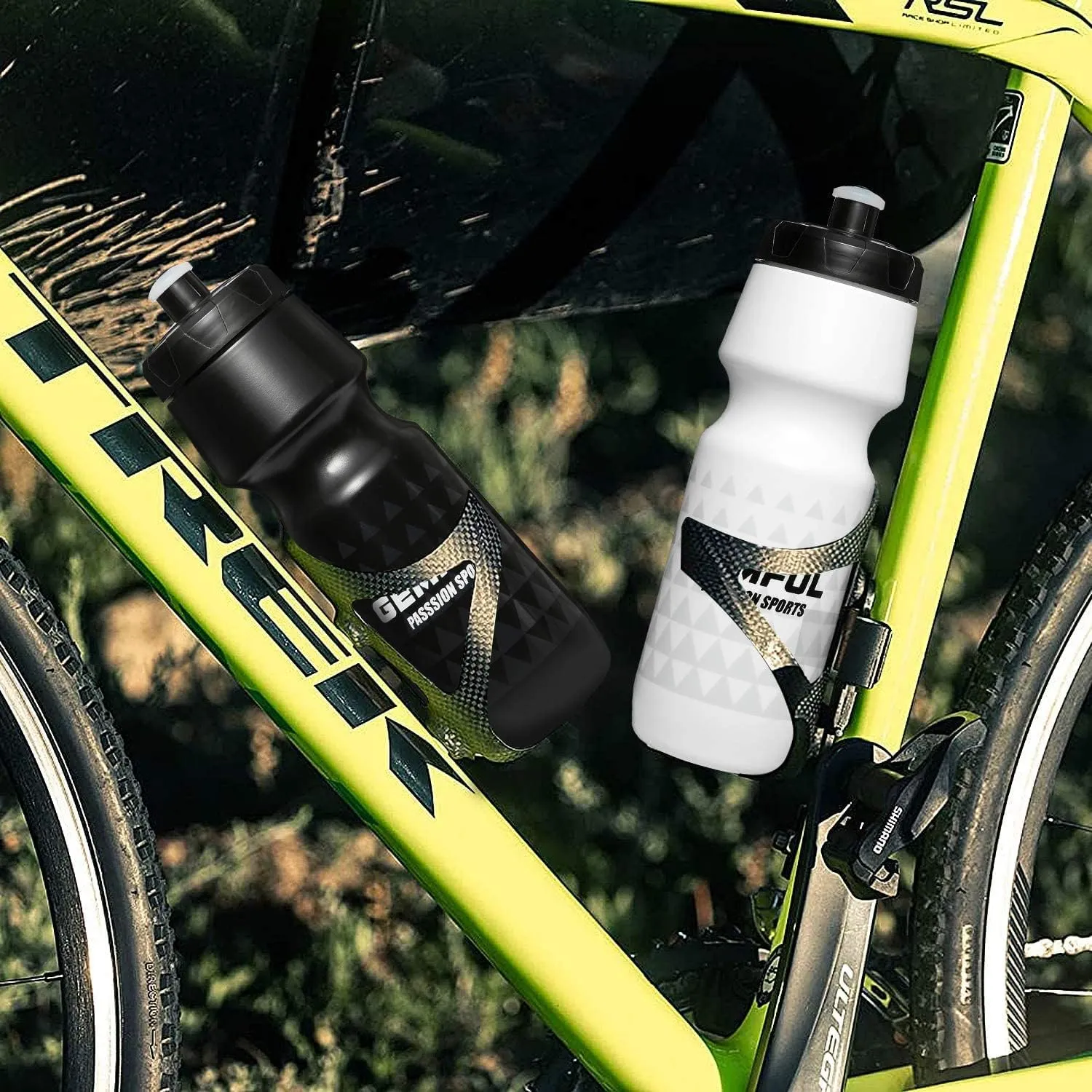 GEMFUL Bike Squeeze Water Bottle BPA Free 24 oz 2 Pack