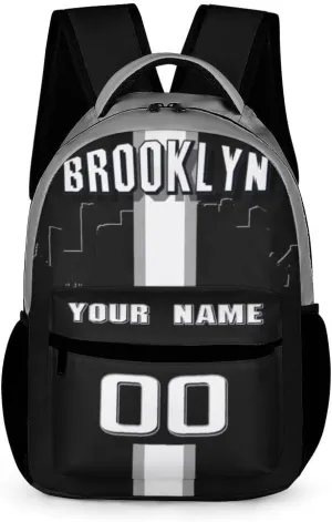 Generic Personalized Backpack Basketball City Fans Gifts Sport Bags High Capacity Custom Any Name and Number for Men Women, Bro-n401