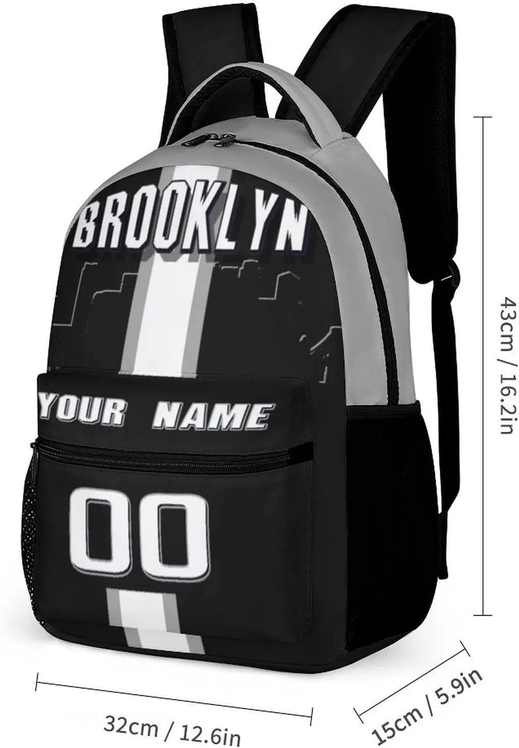 Generic Personalized Backpack Basketball City Fans Gifts Sport Bags High Capacity Custom Any Name and Number for Men Women, Bro-n401
